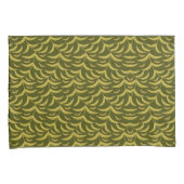 Housse D'oreillers Yellow Leaf Motif Pattern on Dark Green Background (devant-Droit)