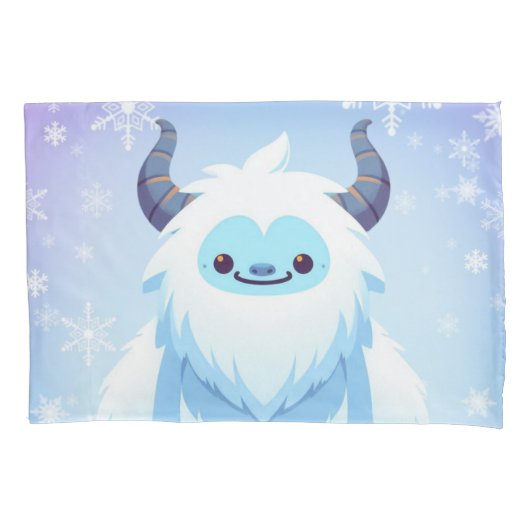 Housse D'oreillers Yéti de Noël/hiver mignon (devant)