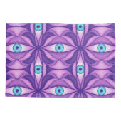 Housse D'oreillers Yeux Bleus Quirky Dans Motif Mystique Violet (Dos)