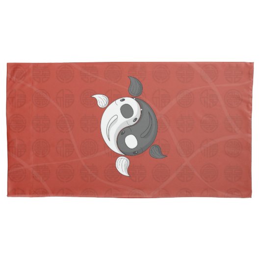 Housse D'oreillers Yin et Yang le Coque Coussin de Koi (devant)