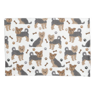 Housse D'oreillers Yorkshire Terrier Paws et Bones Yorkie Chien
