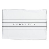 Housse D'oreillers Your Custom Text & Modern Stripes | Black & White (Dos-gauche)
