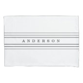 Housse D'oreillers Your Custom Text & Modern Stripes | Black & White (devant-gauche)