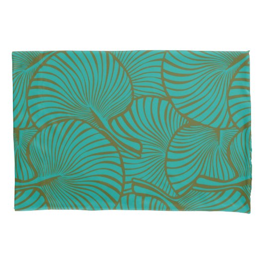 Housse D'oreillers Zebra Fan Palm Hawaiian Tropical Green Reversible (devant)