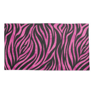 Housse D'oreillers Zebra Print Black Hot Pink