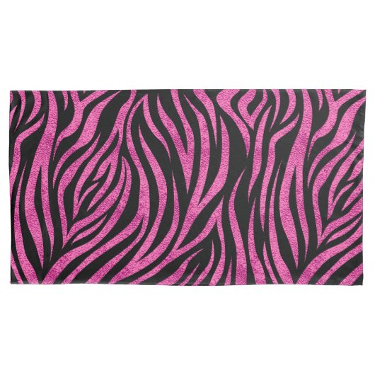 Housse D'oreillers Zebra Print Black Hot Pink (devant)