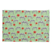 Housse D'oreillers Zèbres parmi des fleurs de ketmie (Dos-gauche)