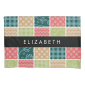 Housse D'oreillers Zigzag, Chevron, En vichy, Pois, Votre Nom (devant)