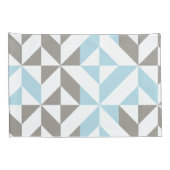 Housse D'oreillers ZigZag géométrique bleu et argent (Dos-Droit)