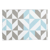 Housse D'oreillers ZigZag géométrique bleu et argent (devant-Droit)