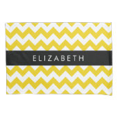 Housse D'oreillers Zigzag Jaune, Chevron Jaune, Votre Nom (devant)