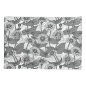 Housse D'oreillers Zinnias, monochrome sur blanc (Dos-gauche)