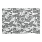 Housse D'oreillers Zinnias, monochrome sur blanc (devant-Droit)