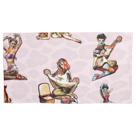 Housse D'oreillers Zombie Pin Ups (devant)