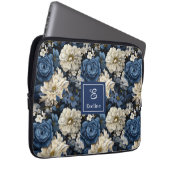 Housse élégante pour ordinateur portable Fleurs Bl (Devant droit)