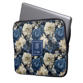 Housse élégante pour ordinateur portable Fleurs Bl (devant gauche)