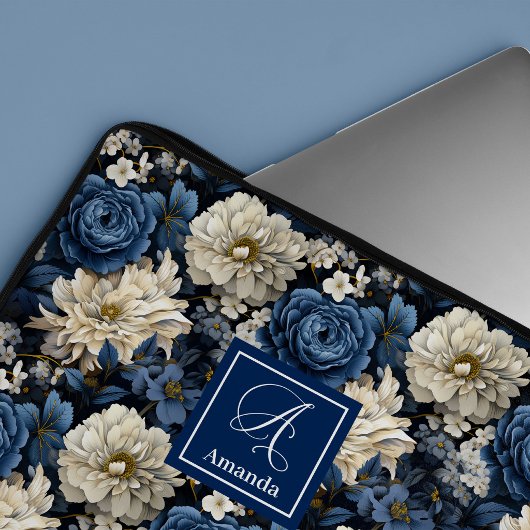Housse élégante pour ordinateur portable Fleurs Bl
