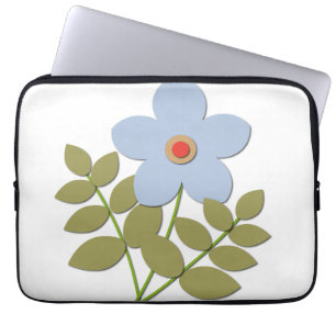 Housse Pour Ordinateur Portable С simple fleur bleue