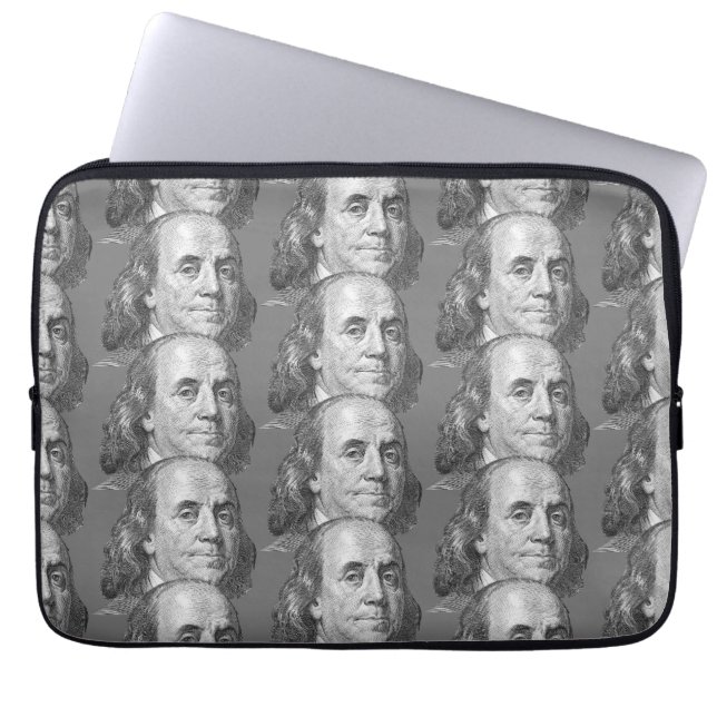 Housse Pour Ordinateur Portable 100 dollars, Benjamin Franklin (Devant)