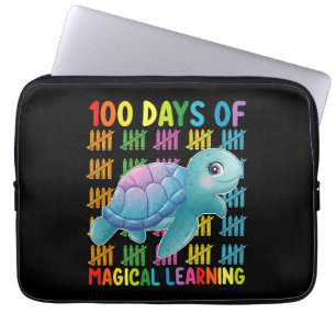 Housse Pour Ordinateur Portable 100 Jours d'apprentissage magique École de tortue