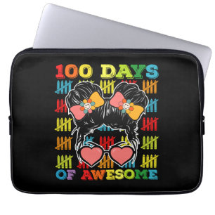 Housse Pour Ordinateur Portable 100 jours de chignon désordonné génial 100e jour d