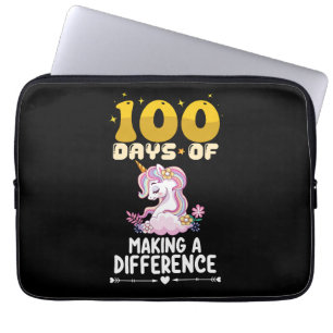 Housse Pour Ordinateur Portable 100 Jours De Faire Une Différence École Unicorn