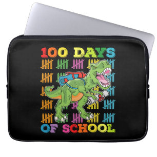 Housse Pour Ordinateur Portable 100 Jours D'école T Rex Dinosaure Enseignant Élève