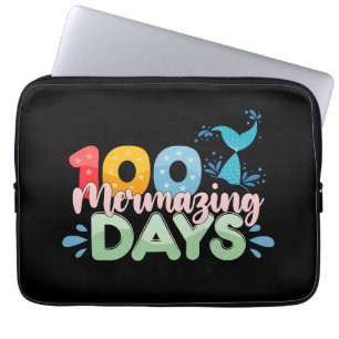 Housse Pour Ordinateur Portable 100 jours mermorables 100e jour d'école sirène