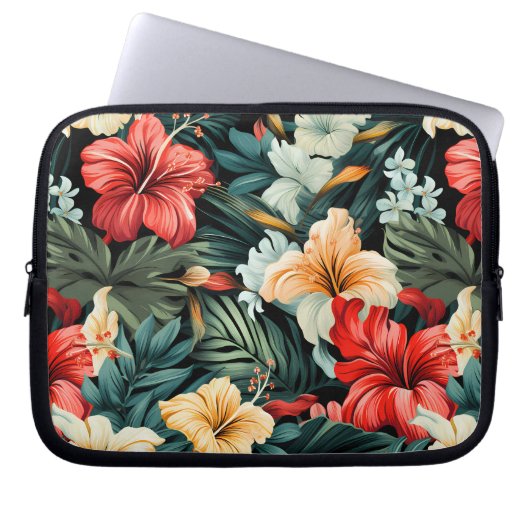 Housse Pour Ordinateur Portable #19 Modèle floral (Devant)