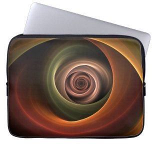 Housse Pour Ordinateur Portable 3D Spirale Abstraite couleurs chaudes Art fractal 