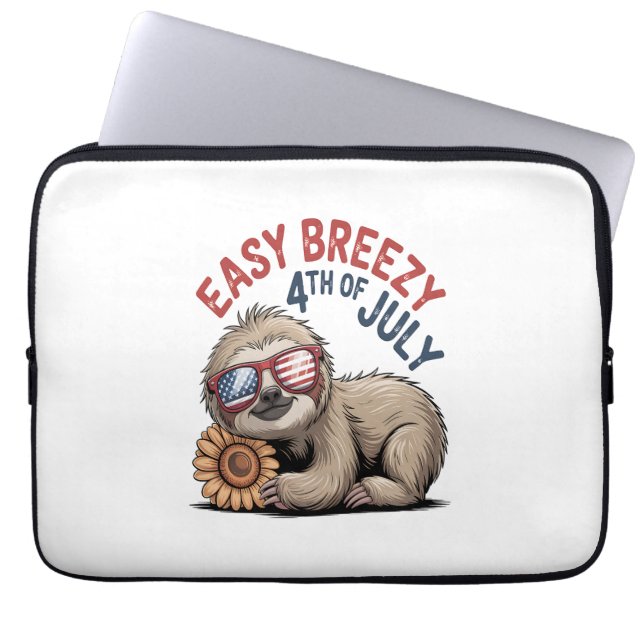Housse Pour Ordinateur Portable 4 juillet de tournesol Sloth (Devant)