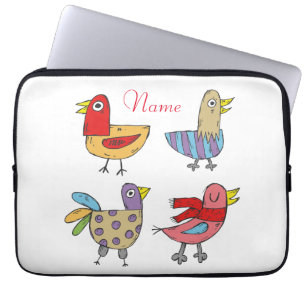 Housse Pour Ordinateur Portable 4 Oiseaux amusants Thunder_Cove