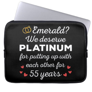 Housse Pour Ordinateur Portable 55e anniversaire du Mariage I - Emerald Funny Coup