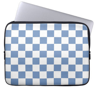 Housse Pour Ordinateur Portable à damiers bleu/gris et blanc