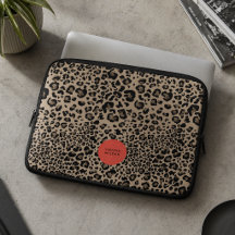Housse pour ordinateur portable à imprimé léopard 