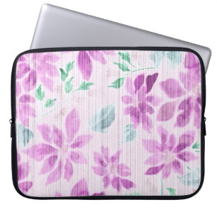 Housse pour ordinateur portable à motif floral lav