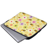 Housse Pour Ordinateur Portable Abeille & Fleurs (Devant bas)