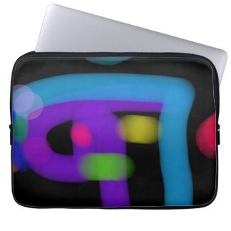 Housse Pour Ordinateur Portable Abstract Digital Circuitry in Cobalt and Violet