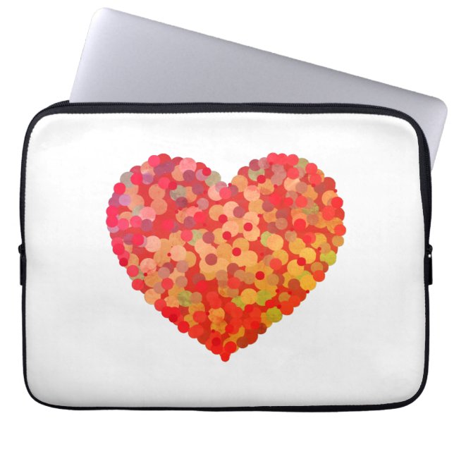Housse Pour Ordinateur Portable Abstract Heart Confetti Art (Devant)