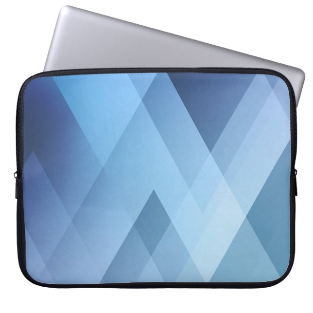 Housse Pour Ordinateur Portable Abstract light background. Blue triangle pattern. (Devant)