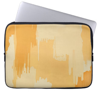 Housse Pour Ordinateur Portable Abstract Yellow and Cream Paint Strokes 