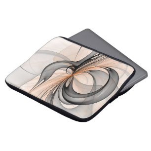 Housse Pour Ordinateur Portable Abstrait Anthracite Grey Sienna Art moderne fracta