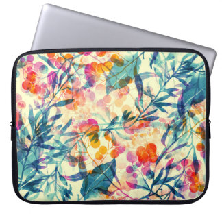 Housse Pour Ordinateur Portable Abstrait fleuri : herbes, fleurs motif.
