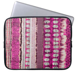 Housse Pour Ordinateur Portable abstrait fuchsia coloré motif de frontière ethniqu