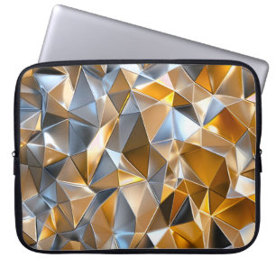 Housse Pour Ordinateur Portable Abstrait Métallique Moderne Géométrique Or Argent