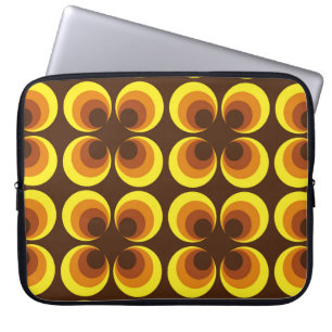 Housse Pour Ordinateur Portable Abstrait. motif sans couture colorée des années 60
