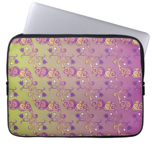 Housse Pour Ordinateur Portable Abstrait Pastel vert et rose pâtissier floral