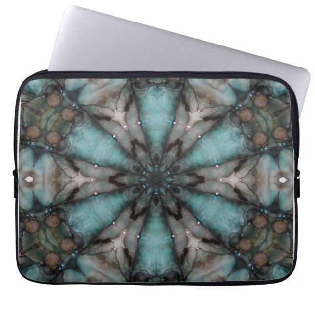 Housse Pour Ordinateur Portable Abstrait Sci-fi Turquoise Star Windmill (Devant)