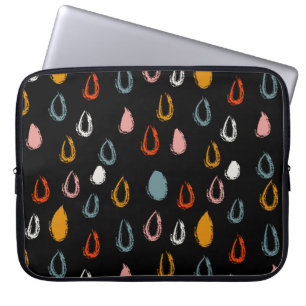 Housse Pour Ordinateur Portable Abstraite goutte de pluie boho, doodle tribal.