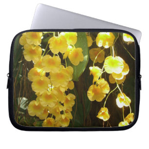 Housse Pour Ordinateur Portable Accrocher les orchidées jaunes Fleurs tropicales